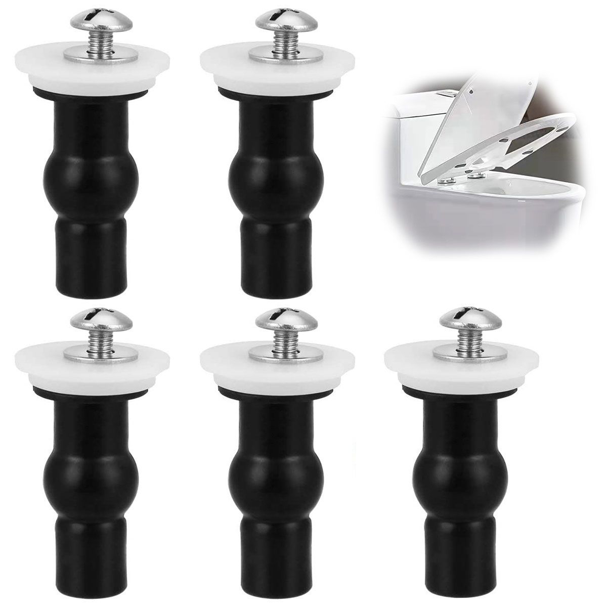 DEKANO - Bisagras De Asiento De Inodoro Tornillos Goma Expansible