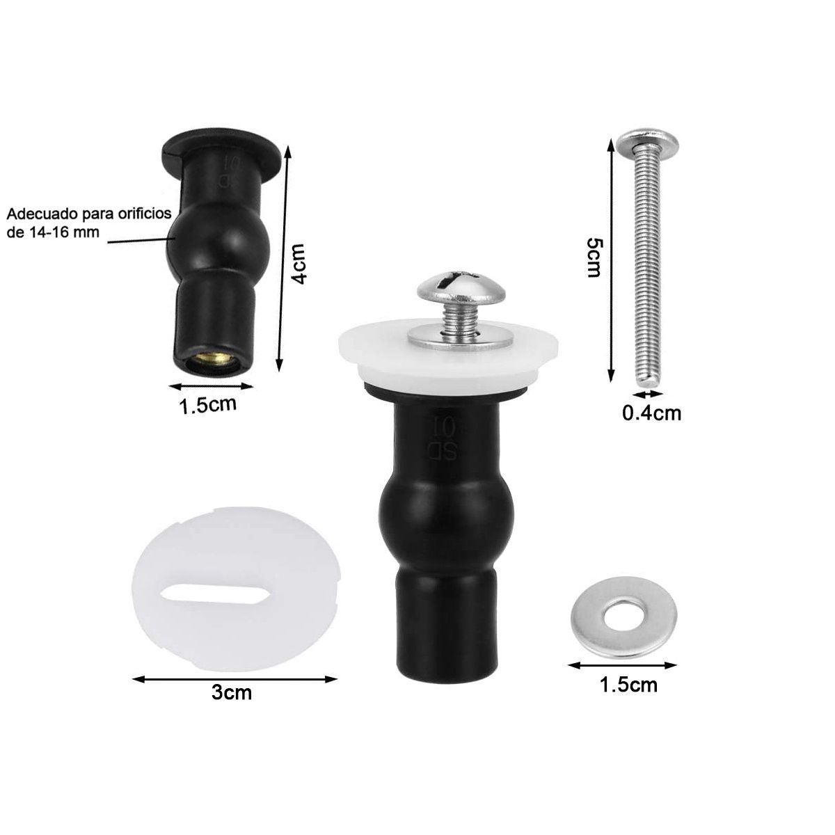 DEKANO - Bisagras De Asiento De Inodoro Tornillos Goma Expansible