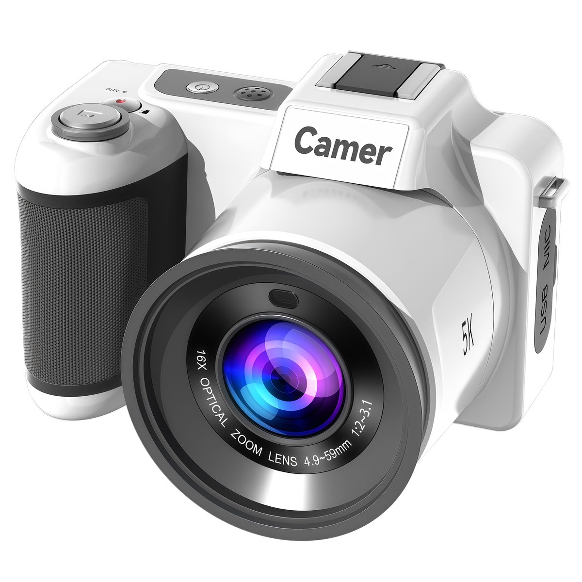 RENVMEXY - Cámara Digital 64MP 5K - Zoom 16x - Estabilizador + 64GB - Para Vlogs y Viajes