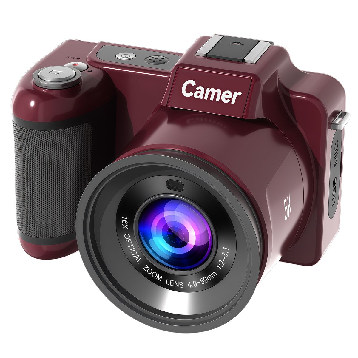 RENVMEXY - Cámara Digital 64MP 5K - Zoom 16x - Estabilizador + 64GB - Para Vlogs y Viajes