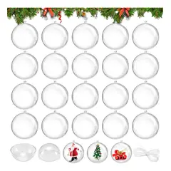 KUANGYE - Pack 20 Esferas Acrílico Para Rellenar Decorar Navidad 10cm