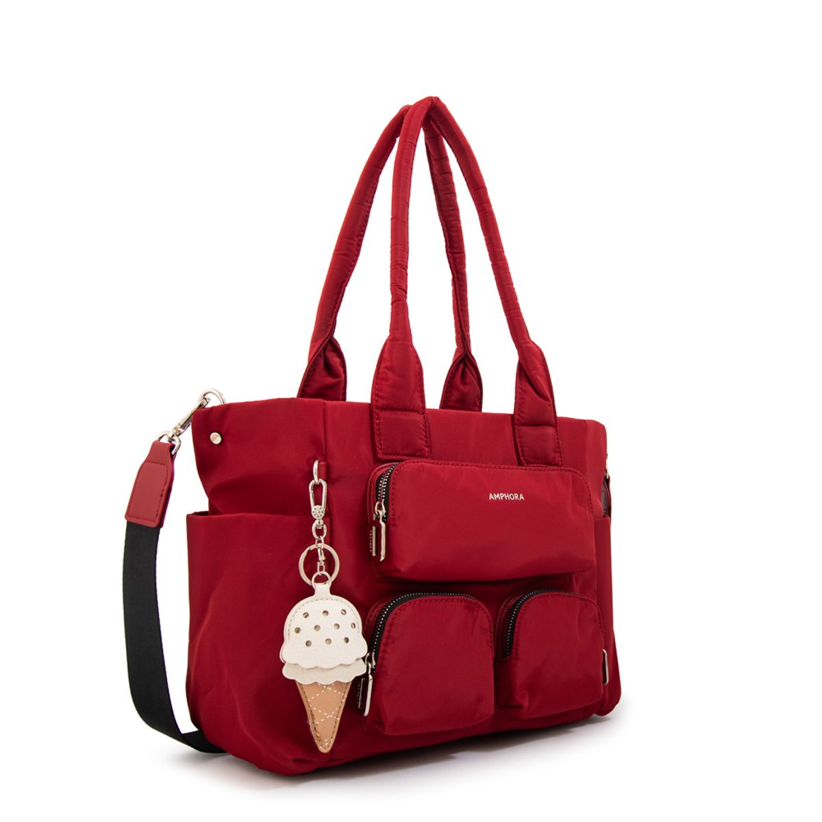 AMPHORA - Cartera tote gelatto grande rojo oscuro