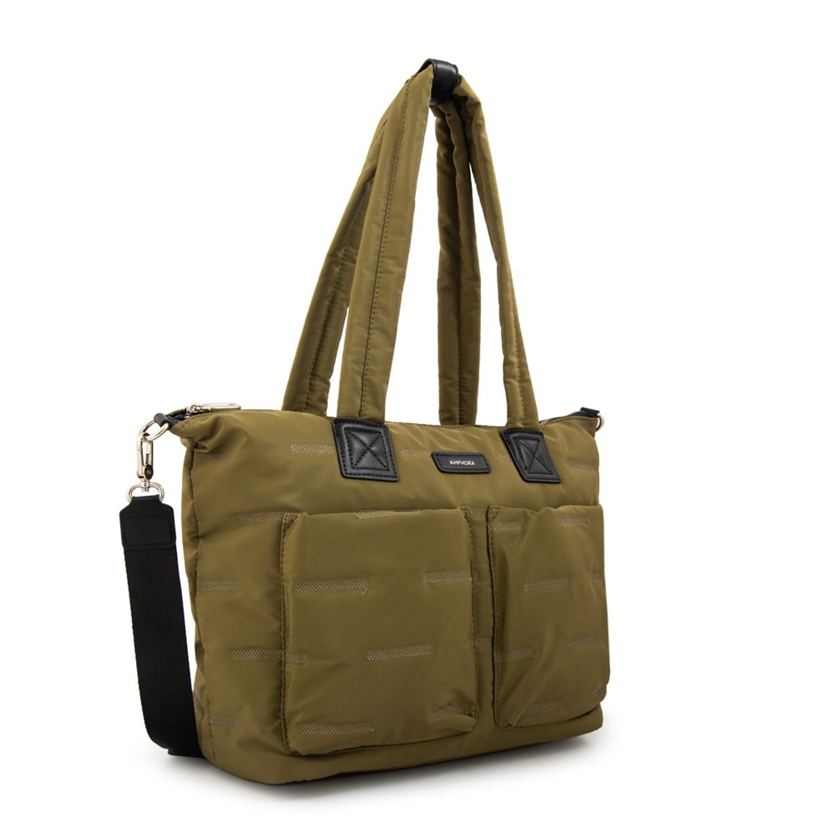 AMPHORA - Cartera tote porta notebook hana verde oliva