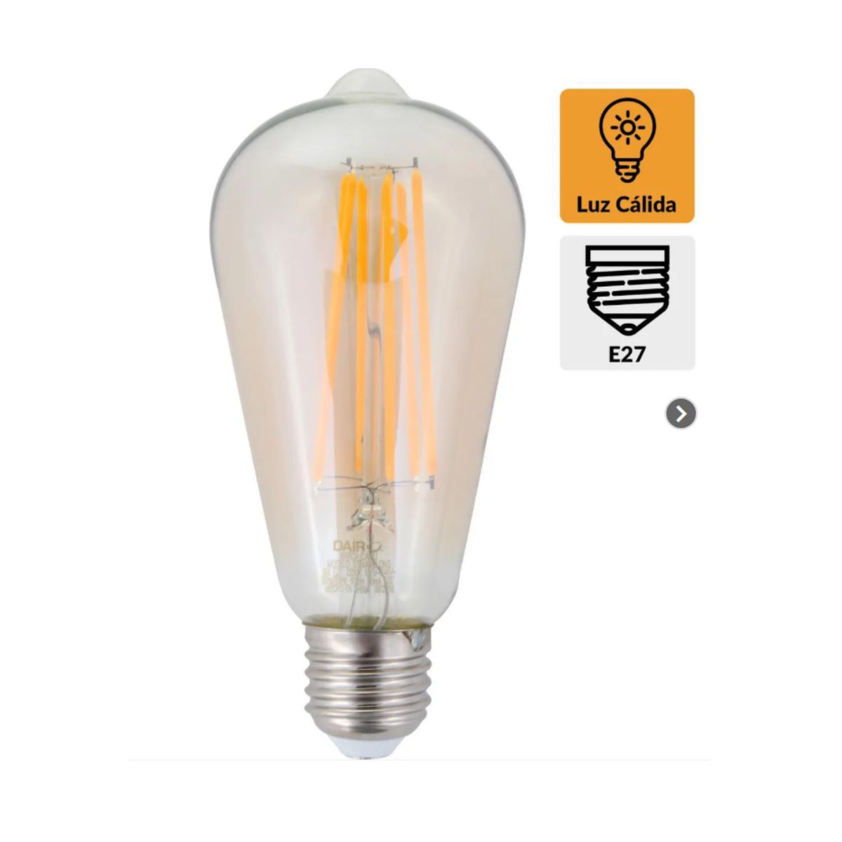 Ampolleta LED Vintage IRM Filamento 4W Luz Cálida E27 ST64, marca IRM - Foto 2