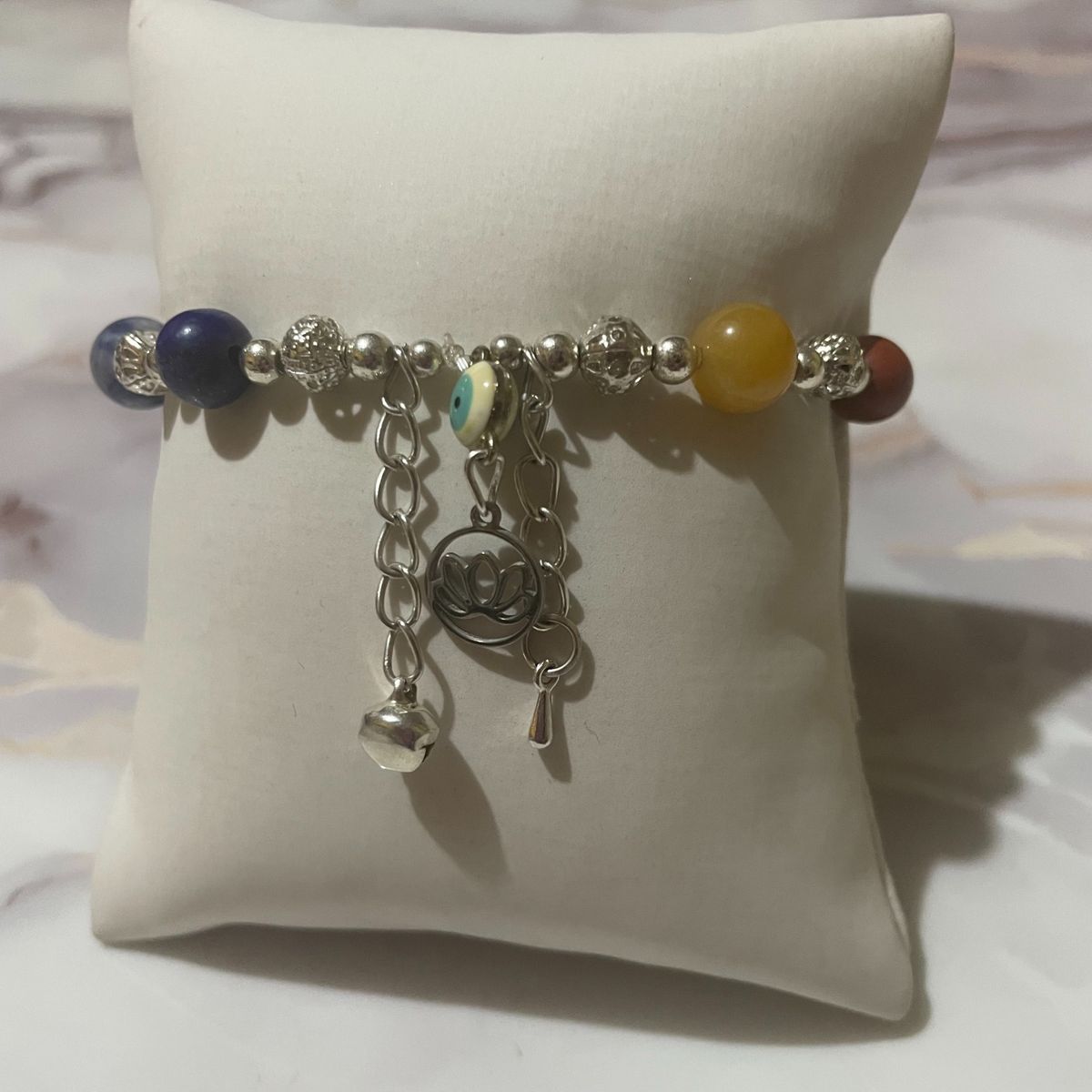 GENERICO - Pulsera 7 Chakras con Ojo Turco y Flor de Loto – Equilibrio, Protección y Energía