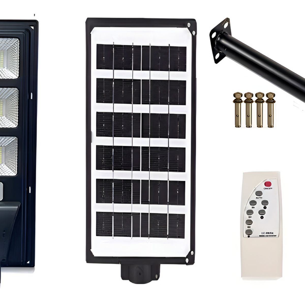 GENERICO - Lampara Foco Led Solar 150w Control Remoto + Soporte 003217 Carcasa Negro Luz Blanco Frío-003308 C