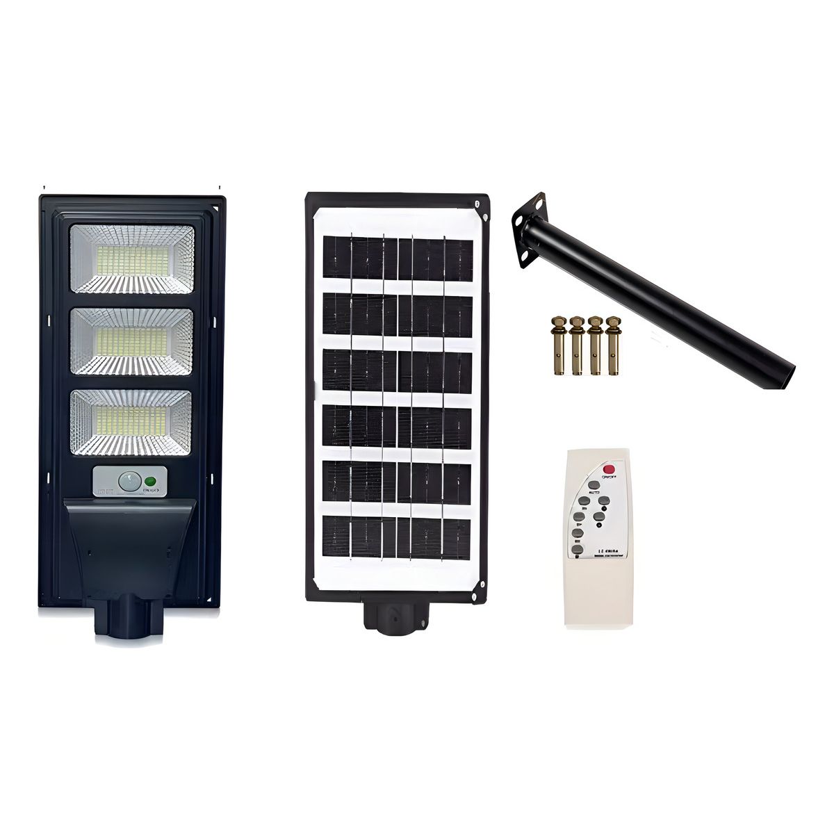 GENERICO - Lampara Foco Led Solar 150w Control Remoto + Soporte 003217 Carcasa Negro Luz Blanco Frío-003308 C