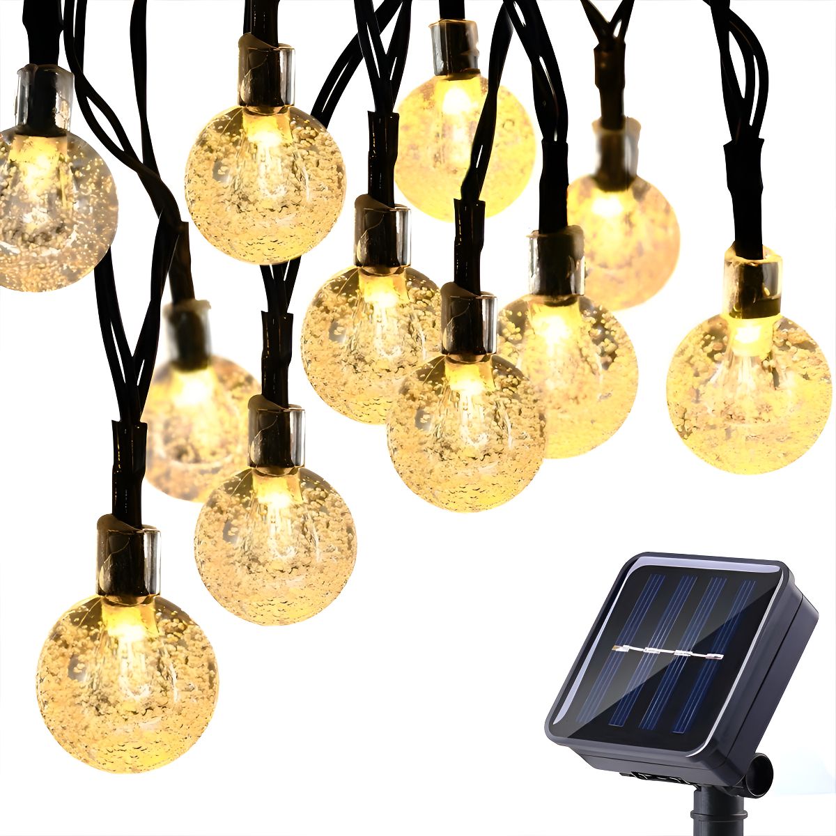 GENERICO - Luces LED Solares Audyde Jardín 6.5m IP64 Blanco Cálido 8 Modos