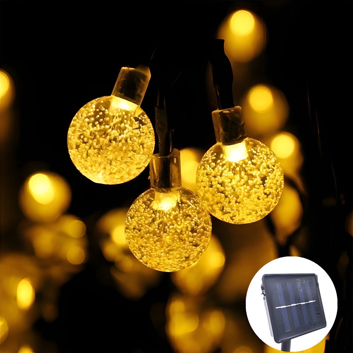 GENERICO - Luces LED Solares Audyde Jardín 6.5m IP64 Blanco Cálido 8 Modos