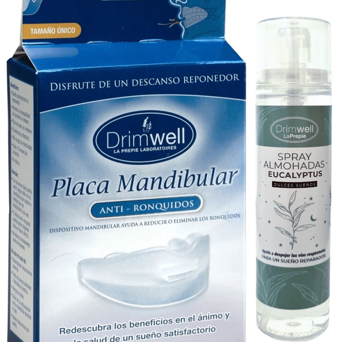 DRIMWELL - Placa Mandibular Anti Ronquido + Room Spray Eucaliptus