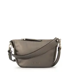 AMPHORA - Cartera bandolera lany mediana plateado oscuro