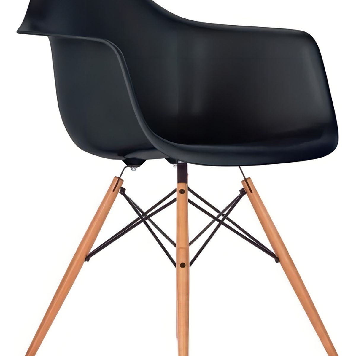 GENERICO - Silla Comedor Butaca Eames Bodega TFC Minimalista Estructura Negra