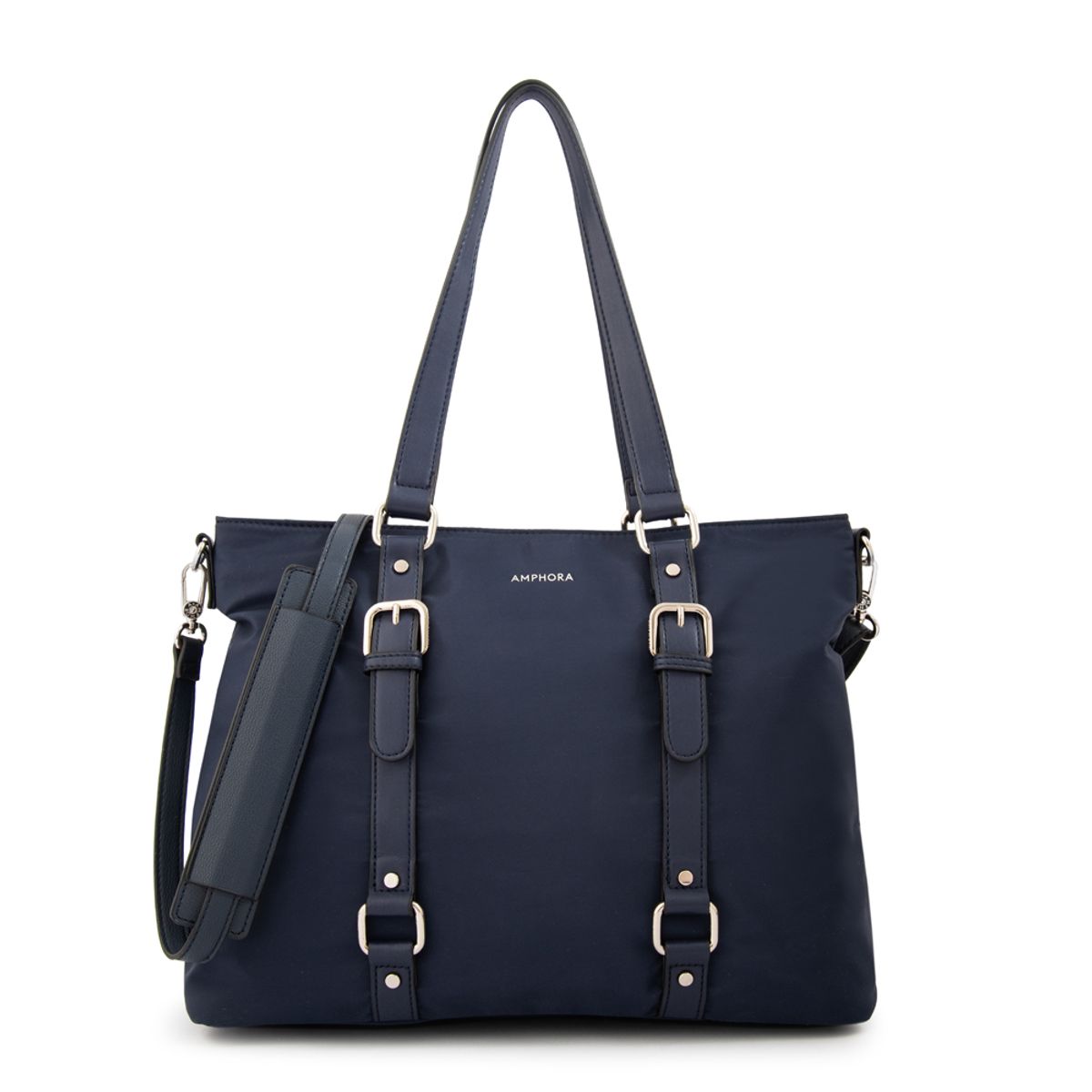 AMPHORA - Cartera tote porta notebook allis azul oscuro