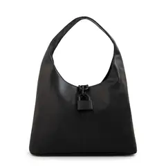 AMPHORA - Cartera corte oval coria grande negro