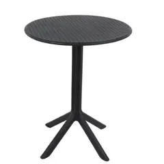 ESCANDINAVIA - Mesa Cocina Terraza Jardín Redonda Rostad 77x60x60cm Negra