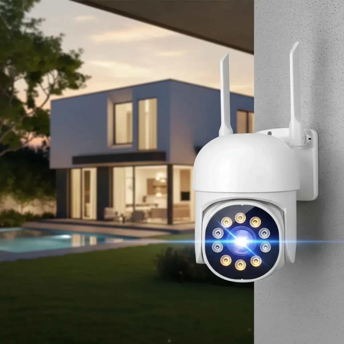 GENERICO - Camara Vigilancia Exterior Wifi Motorizada 360 Grados Ip Impermeable Vision Nocturna FIGOIMPORT