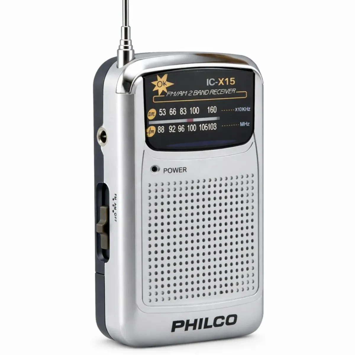 PHILCO - Radio Portátil Philco IC-X15 AMFM con Antena Telescópica