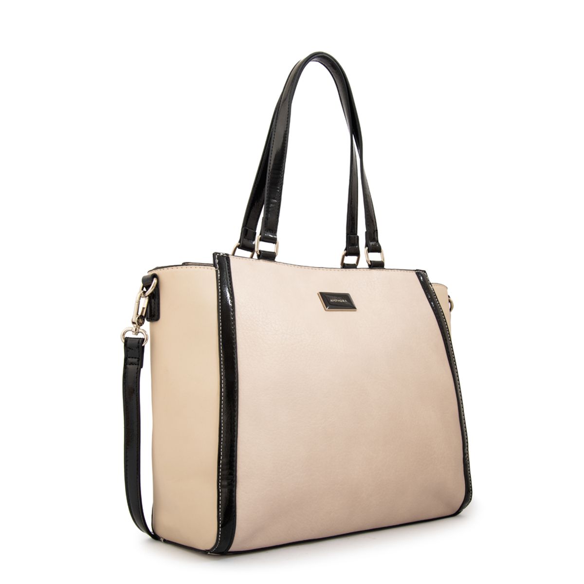 AMPHORA - Cartera tote porta notebook rachel mediana blanco crudo
