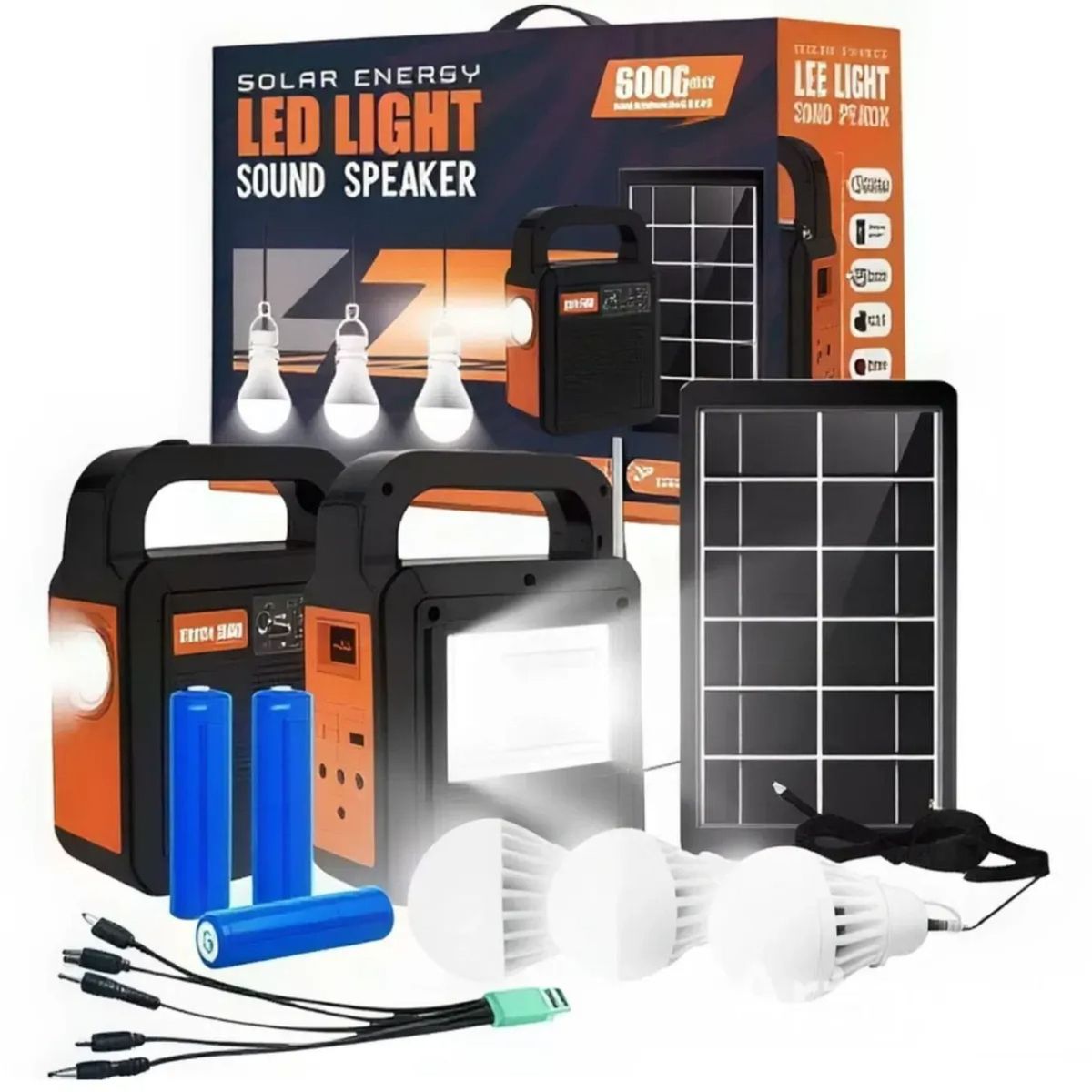 MOVI - KIT SOLAR DE EMERGENCIA HASTA 50 HRS DE DURACION CON 4 AMPOLLETAS LED