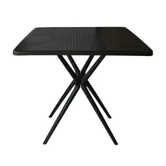 ESCANDINAVIA - Mesa Cocina Terraza Jardín Cuadrada Elvan 71x70x70 Negra