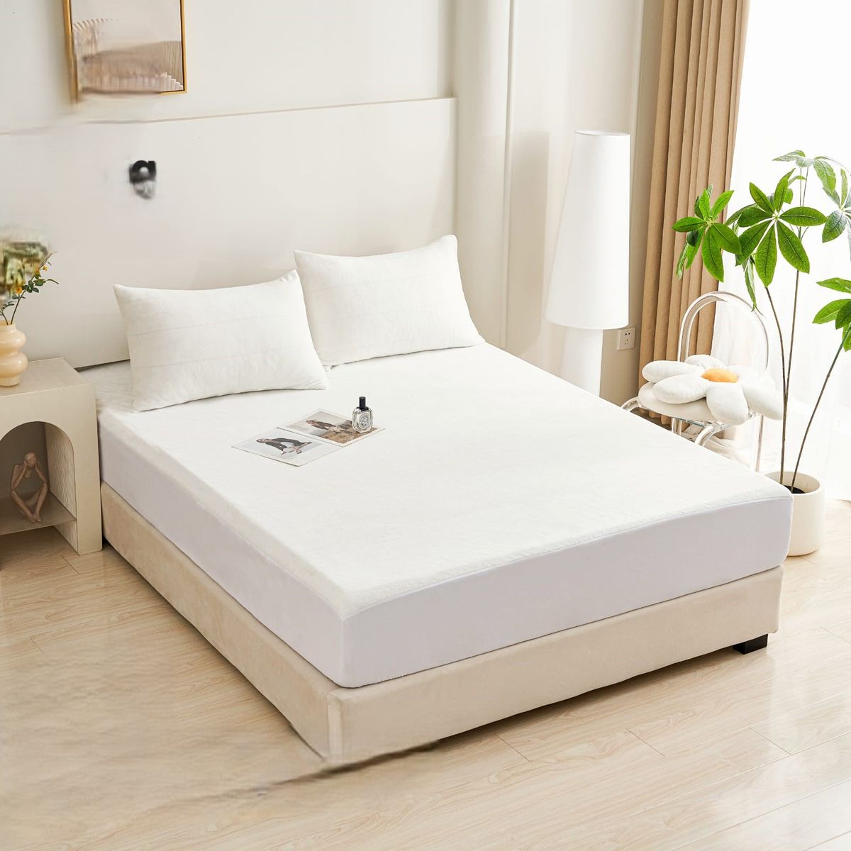 GENERICO - CUBRE COLCHÓN PROTECTOR IMPERMEABLE 1.5 PLAZAS