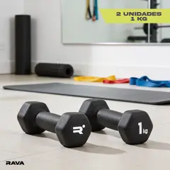 RAVA - Set 2 Mancuernas Pesas Ejercicio Fitness Dumbbell 1kg