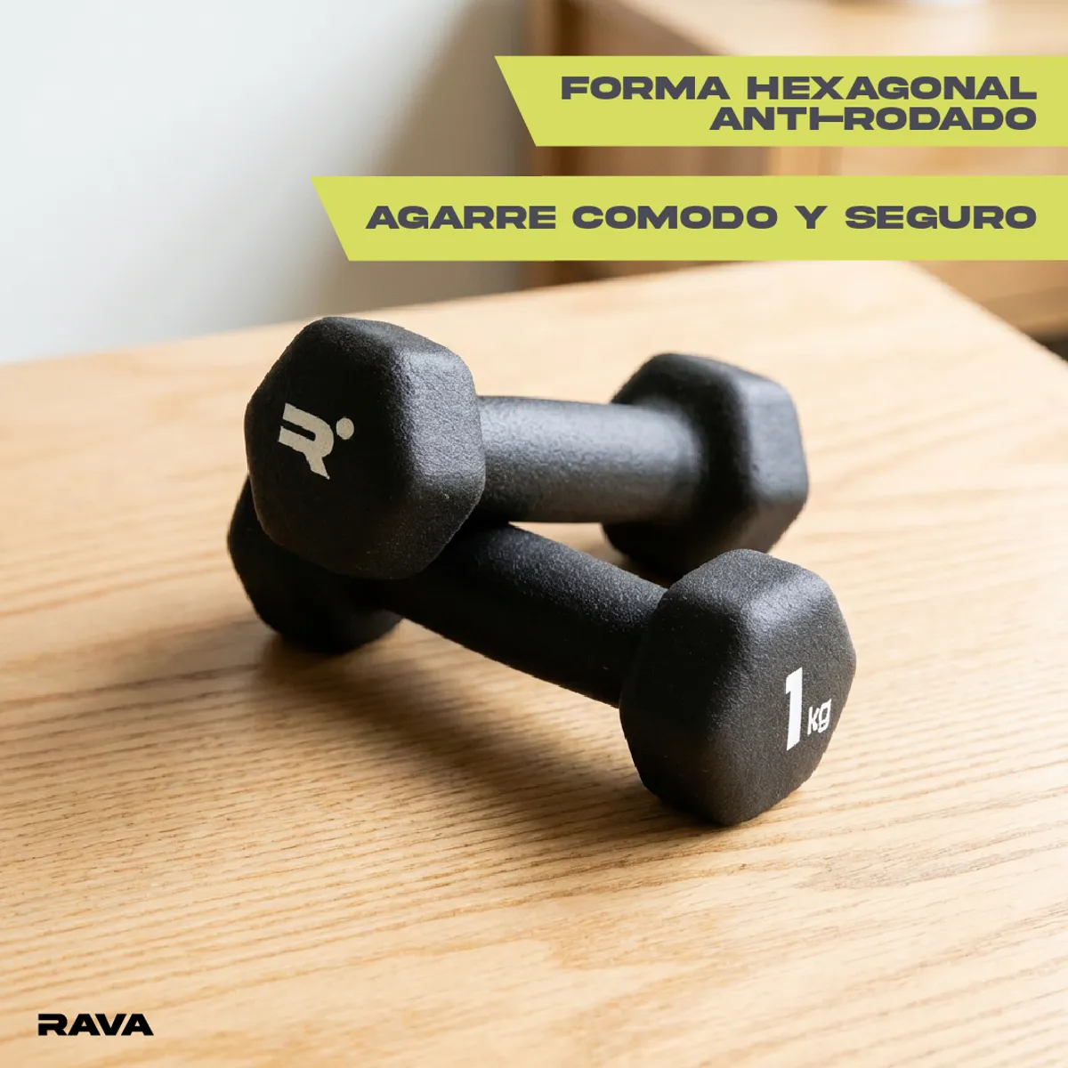 RAVA - Set 2 Mancuernas Pesas Ejercicio Fitness Dumbbell 1kg Rava
