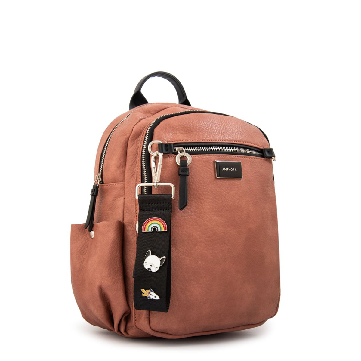 AMPHORA - Mochila charlene mediana rosa viejo