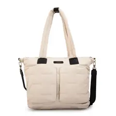 AMPHORA - Cartera tote porta notebook hana blanco crudo