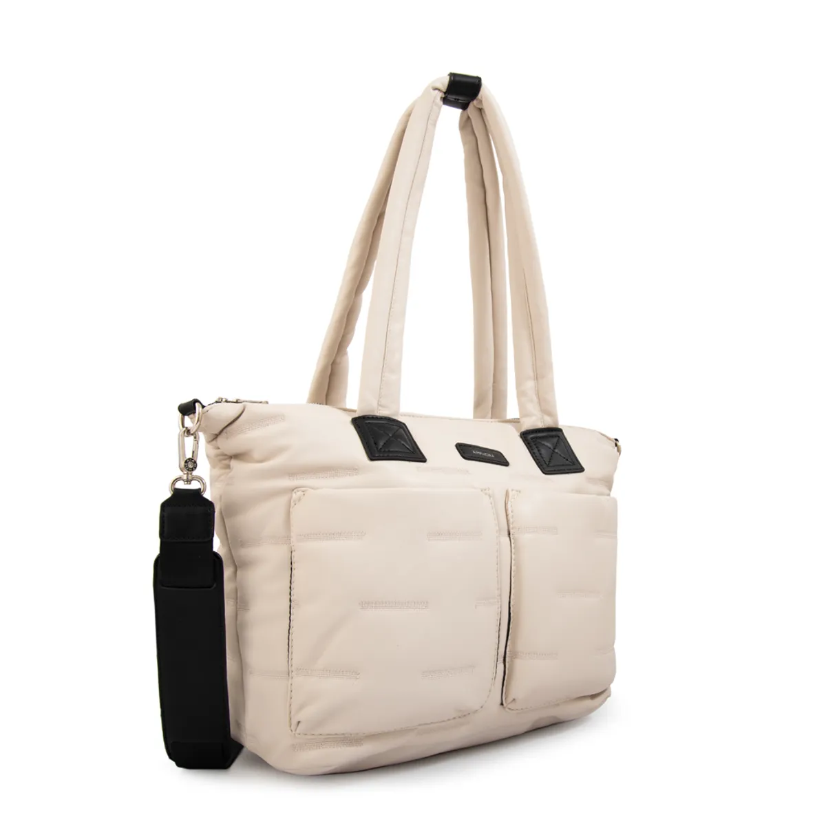 AMPHORA - Cartera tote porta notebook hana blanco crudo