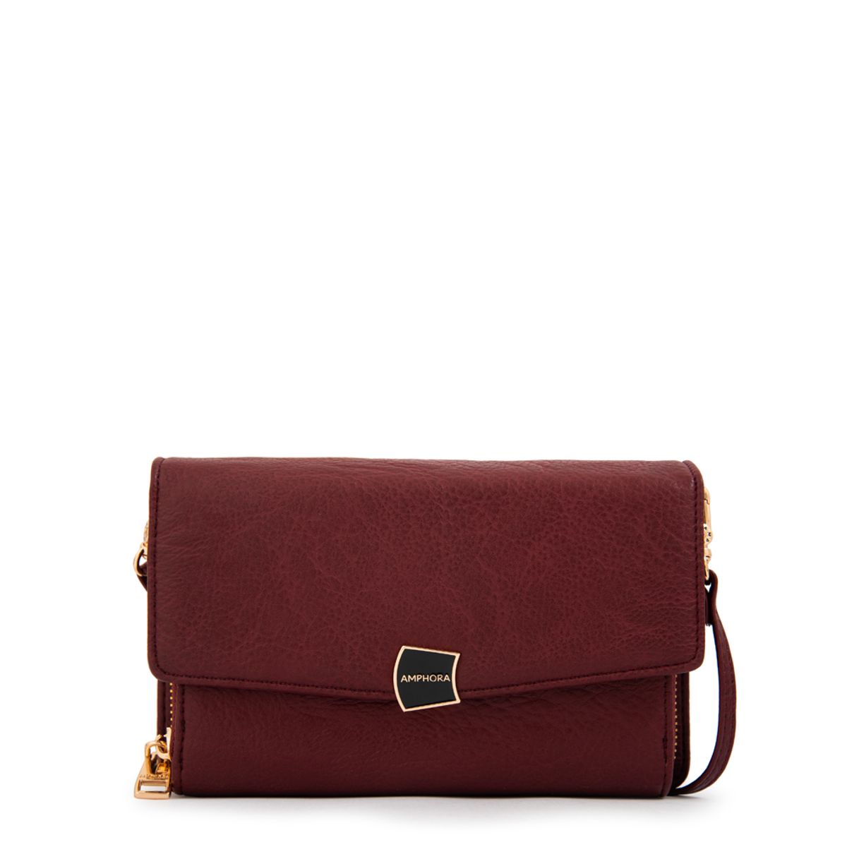 AMPHORA - Cartera bandolera con tapa tasya rojo oscuro