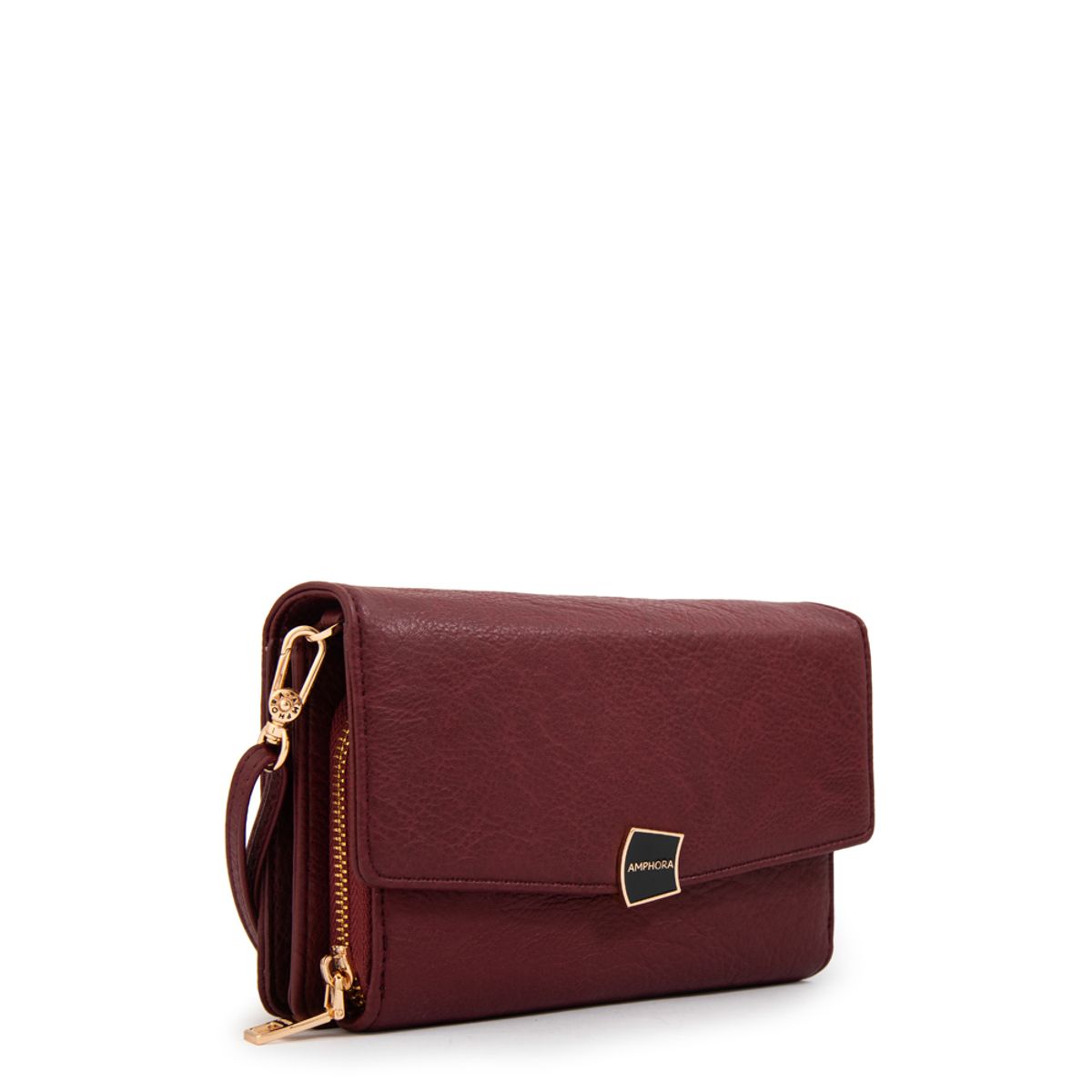 AMPHORA - Cartera bandolera con tapa tasya rojo oscuro