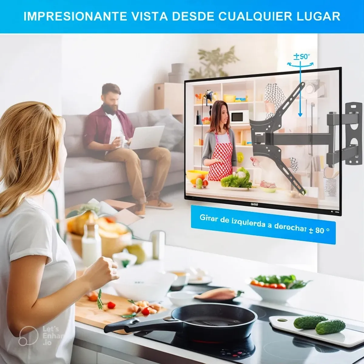 IRM - Soporte TV 14 A 55 Pulgadas Base Fija Reforzada Para Pantallas Led De Salon Marca FIGOIMPORT