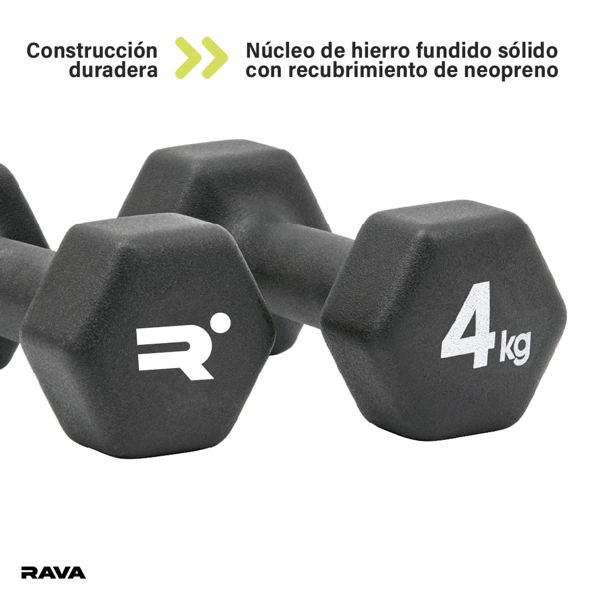RAVA - Set de 2 Mancuernas Ejercicio Fitness Dumbbell 4kg Rava