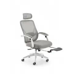 GENERICO - Silla Ergonómica Reclinable con Reposapiés Soporte Lumbar Gris