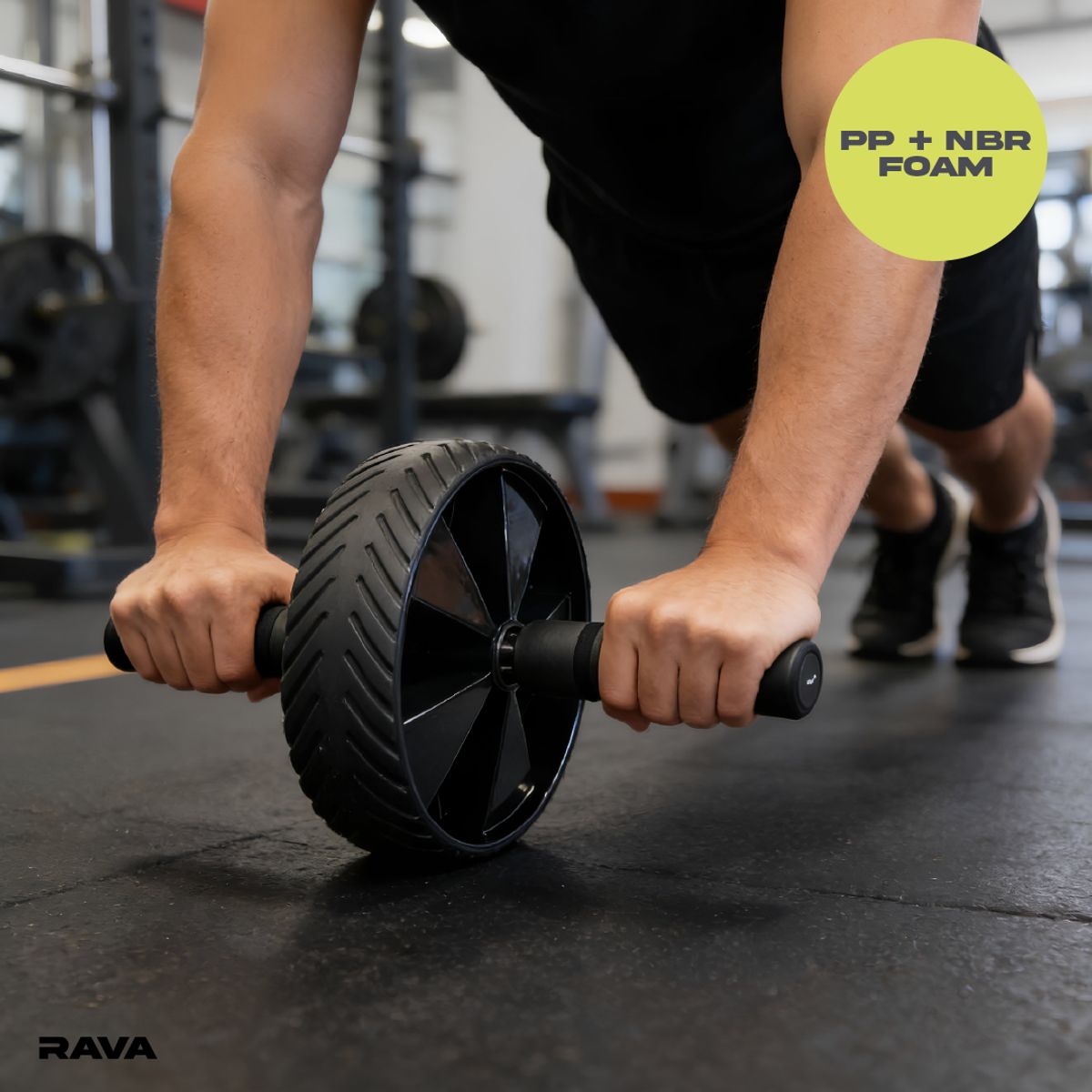 RAVA - Rueda Abdominal Entrenamiento Ejercicio Fitness Negro Rava