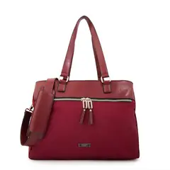 AMPHORA - Cartera tote porta notebook benin grande rojo oscuro