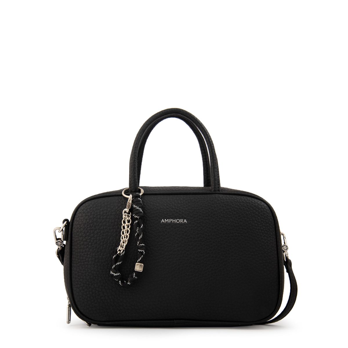 AMPHORA - Cartera bandolera con asas hilda mediana negro