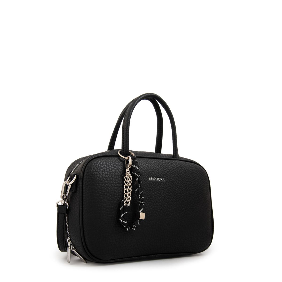 AMPHORA - Cartera bandolera con asas hilda mediana negro