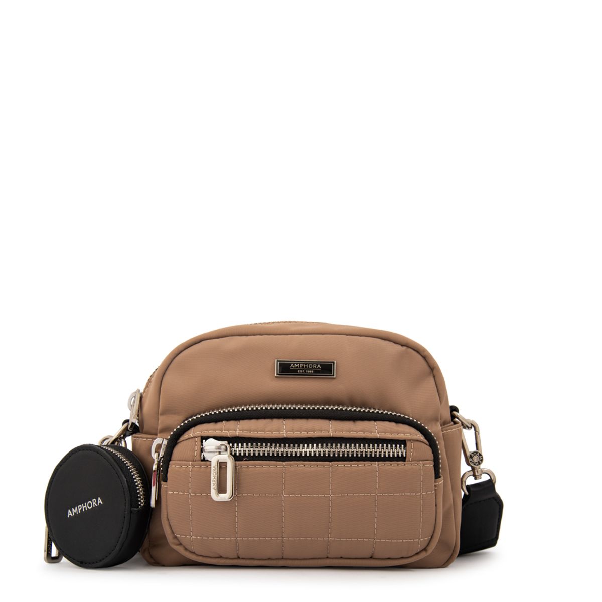 AMPHORA - Cartera bandolera lambert mediana beige oscuro