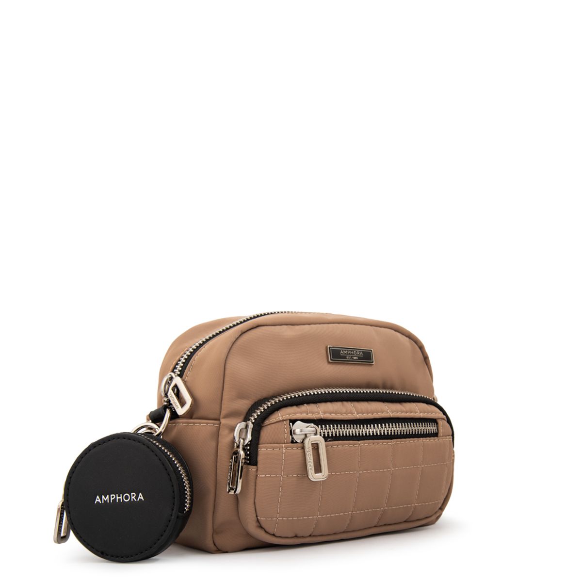 AMPHORA - Cartera bandolera lambert mediana beige oscuro