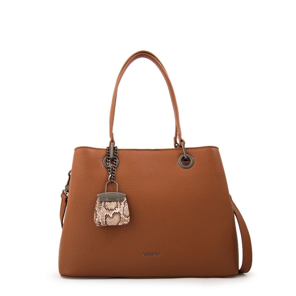 AMPHORA - Cartera tote tres divisiones jenifer mediana café