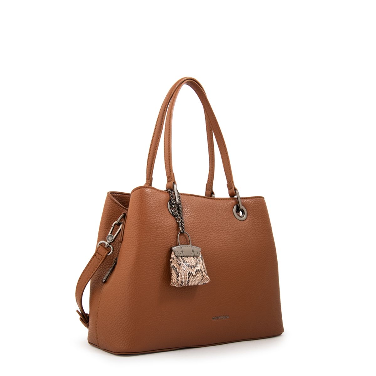 AMPHORA - Cartera tote tres divisiones jenifer mediana café