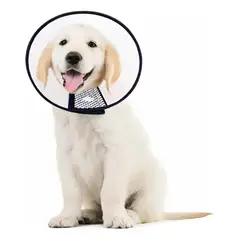 GENERICO - X3 Collar Isabelino Quirúrgico Ajustable Vitrineon Cl Perro Gato Talla 3 Blanco-Negro