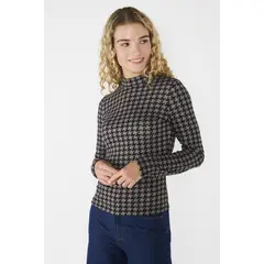 ECLIPSE - Polera Cuadros Ale Gris/Negro