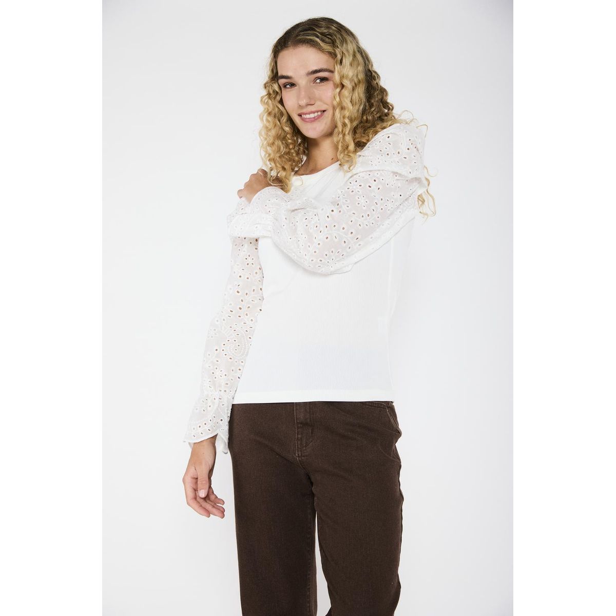 ECLIPSE - Polera Rib Luna Crudo