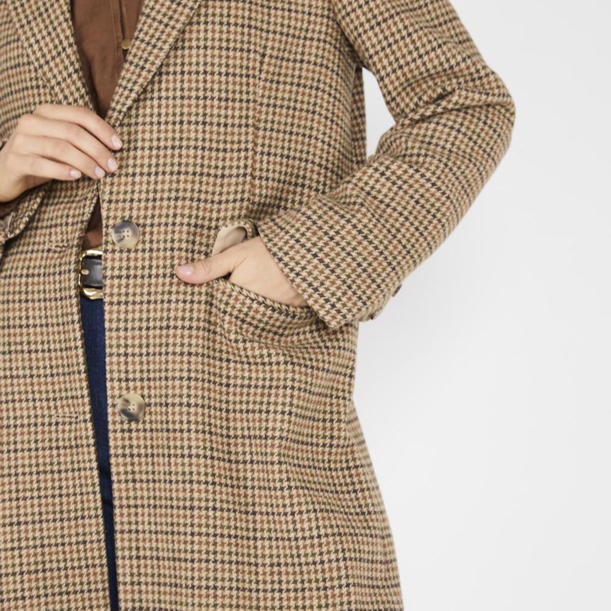 ECLIPSE - Abrigo Tweed Jacinta Café