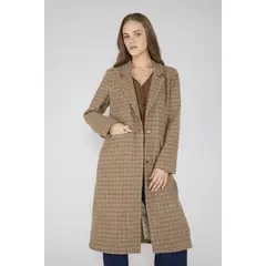 ECLIPSE - Abrigo Tweed Jacinta Café