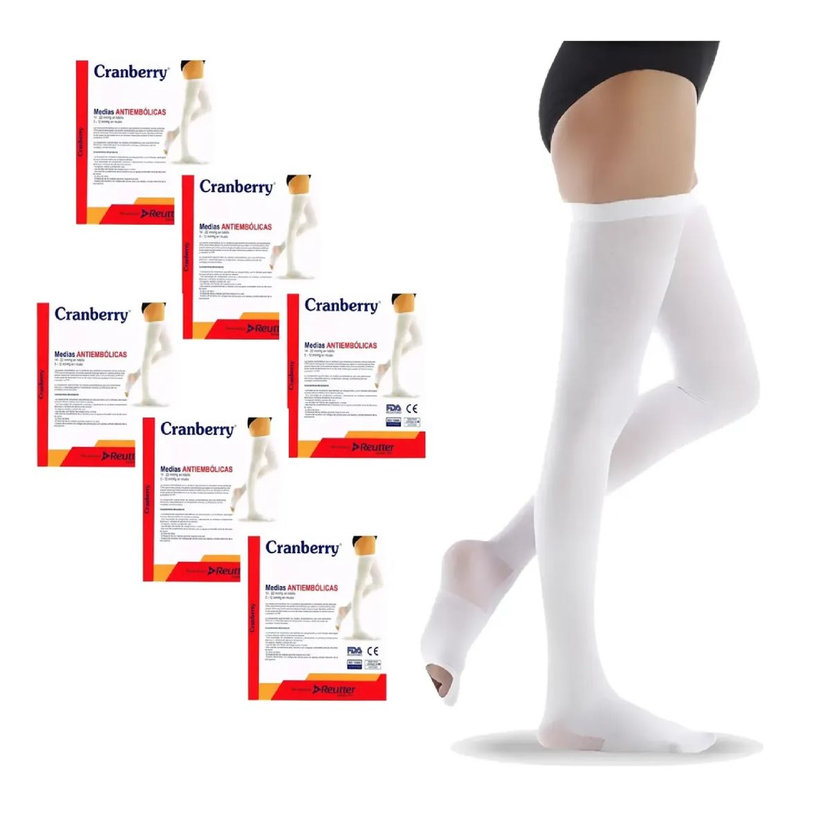 CRANBERRY - Pack X6 Pares Medias De Compresion Antiembolicas Cranberry Talla S