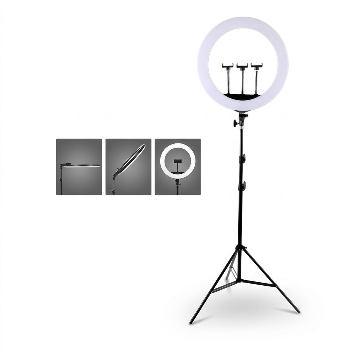 GENERICO - Aro de Luz LED Profesional con soporte para teléfono y trípode